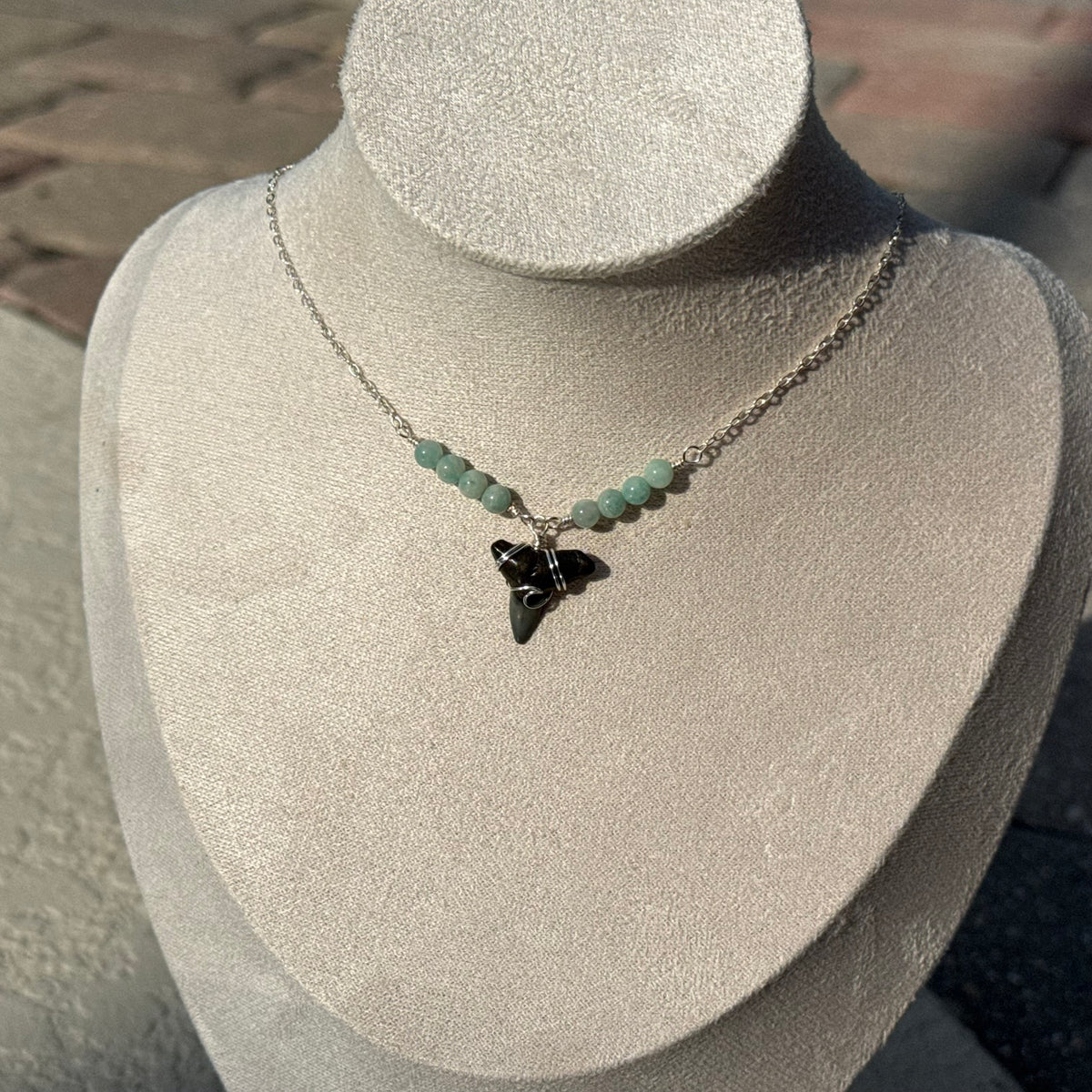 Seafoam Shark Tooth Necklace