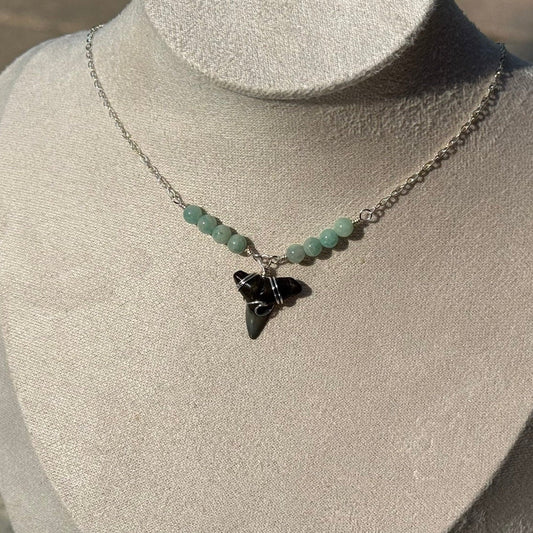 Seafoam Shark Tooth Necklace