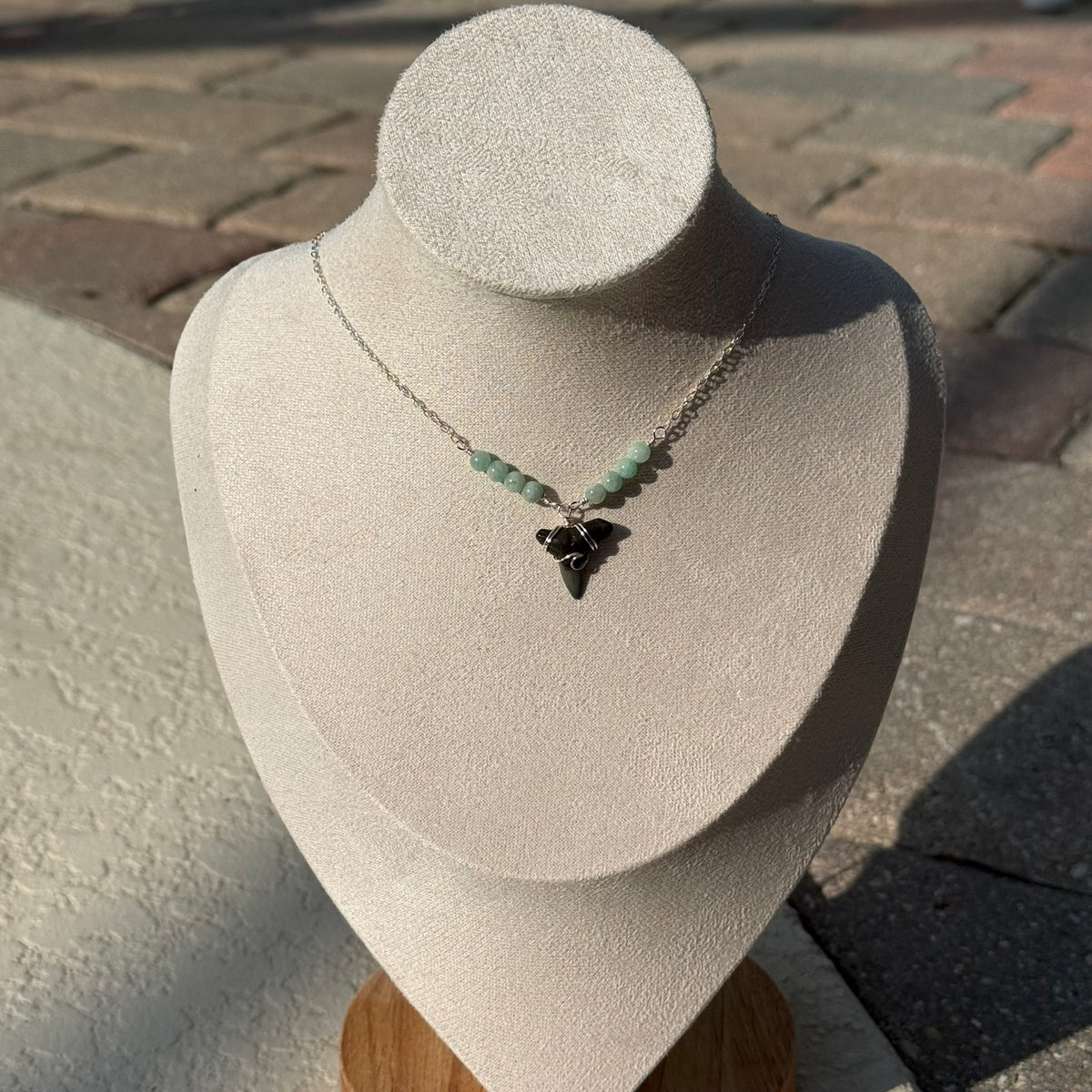 Seafoam Shark Tooth Necklace