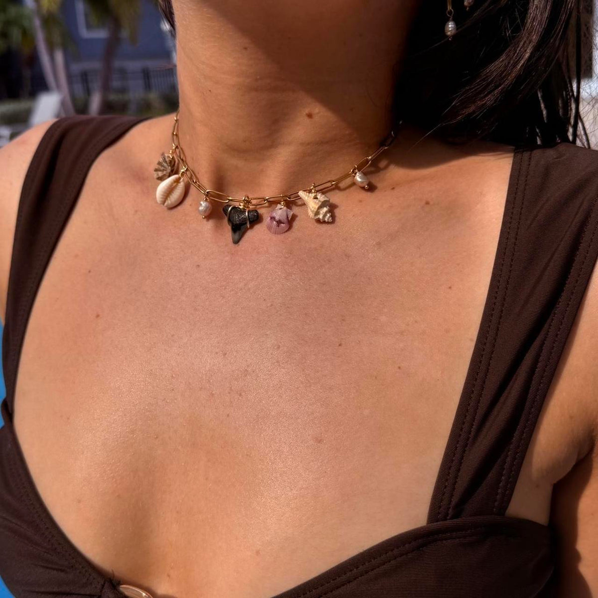 Shoreline Talisman Necklace styled on model